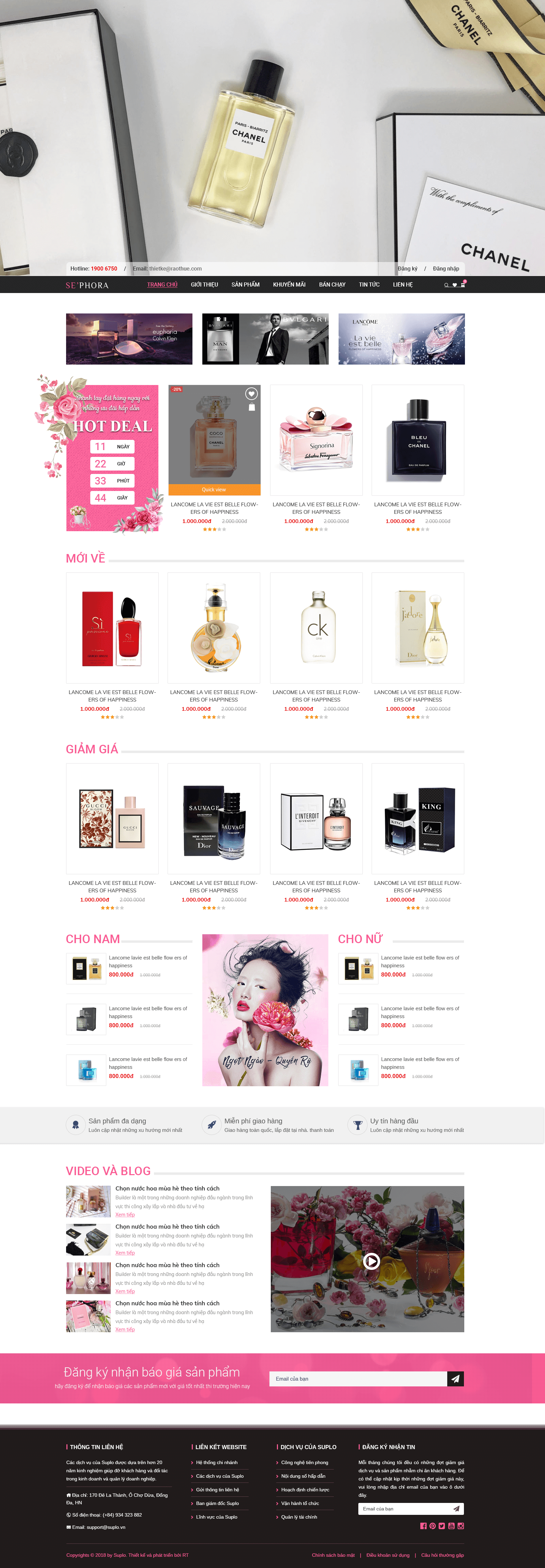 Thiết kế web bán nước hoa - mỹ phẩm