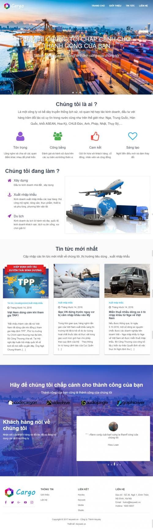 Thiết kế web công ty dịch vụ vận tải