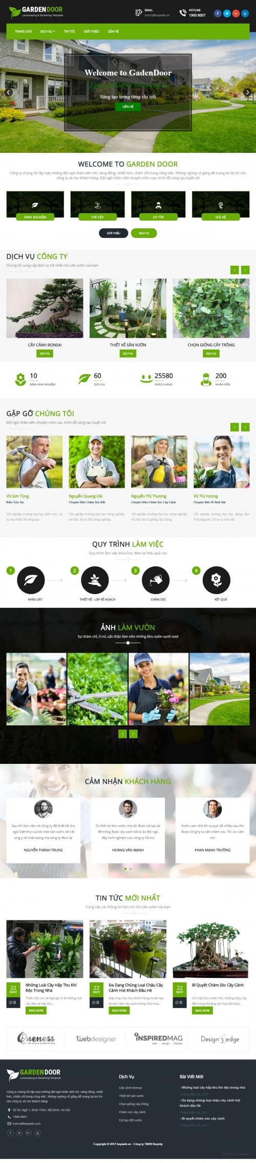 THiết kế Web công ty dịch vụ cây cảnh