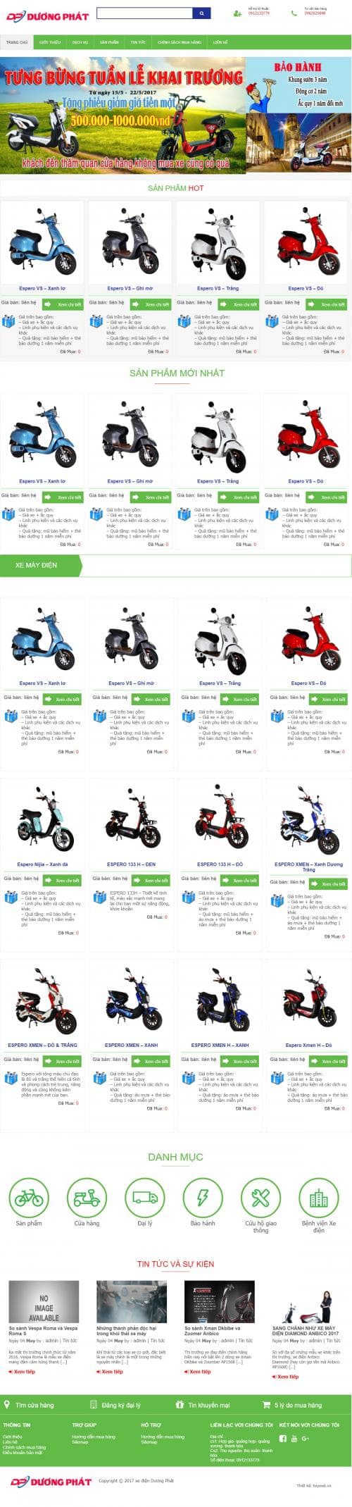 Thiết kế website bán xe máy điện