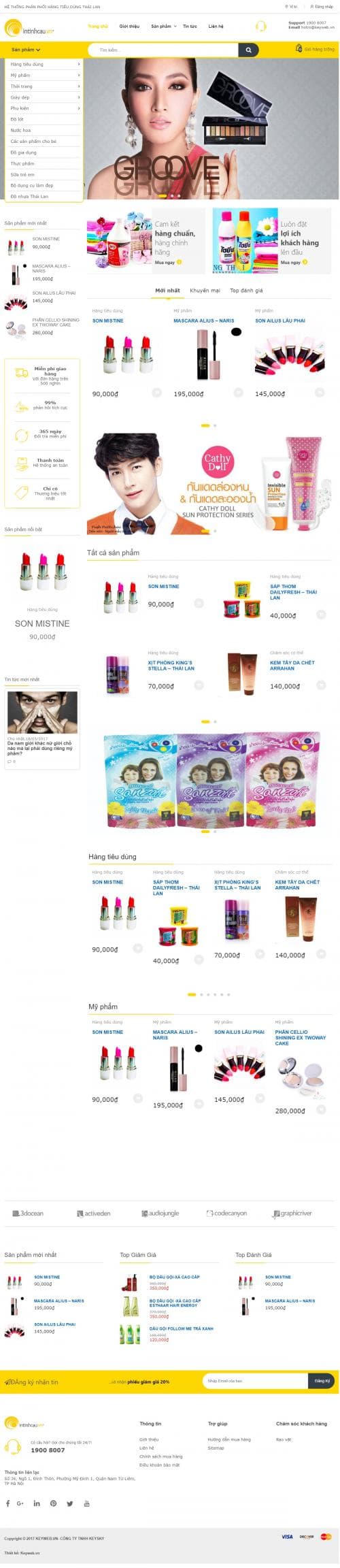 Thiết kế website bán son và mỹ phẩm