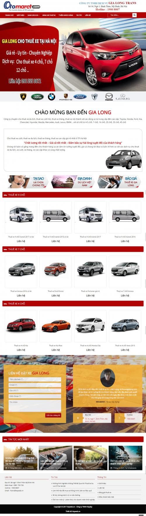 Thiết kế website bán xe ô tô