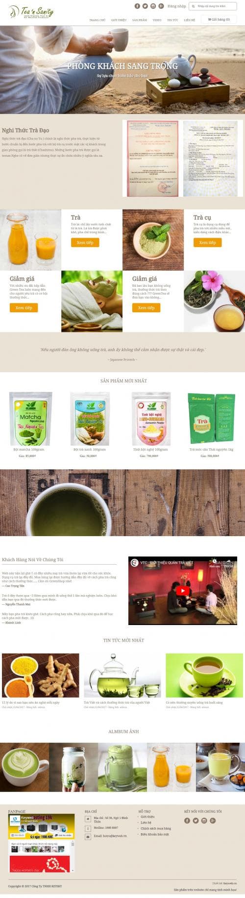 Thiết kế website bán trà