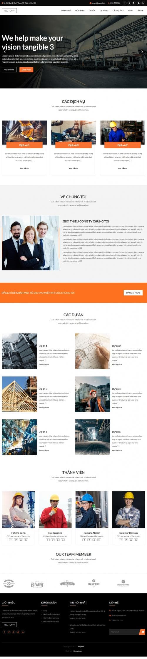 Thiết kế website công ty xd