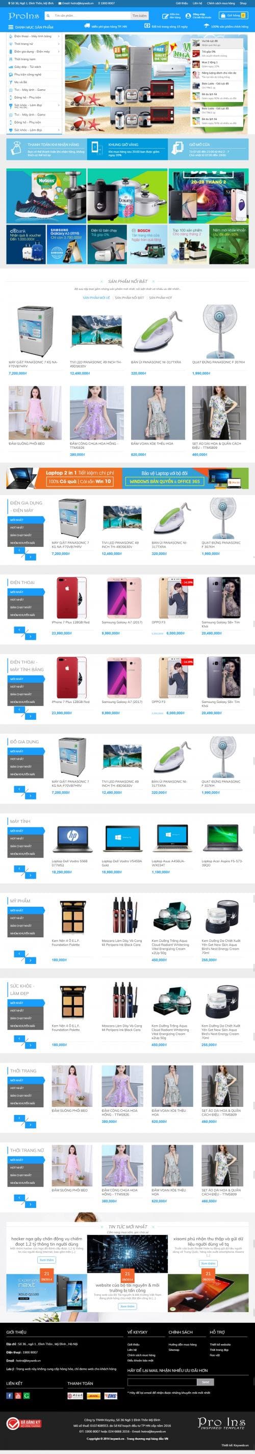 Thiết kế website shop siêu thị điện máy