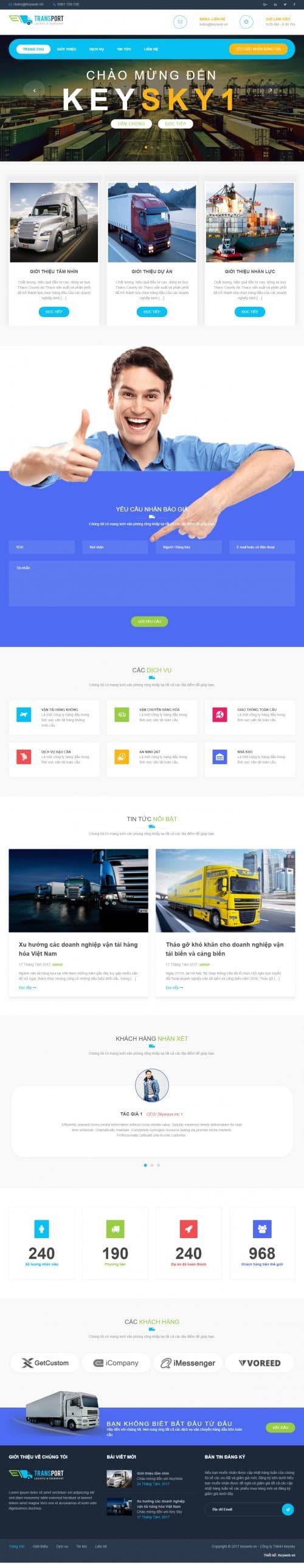 Thiết kế website công ty vận tải