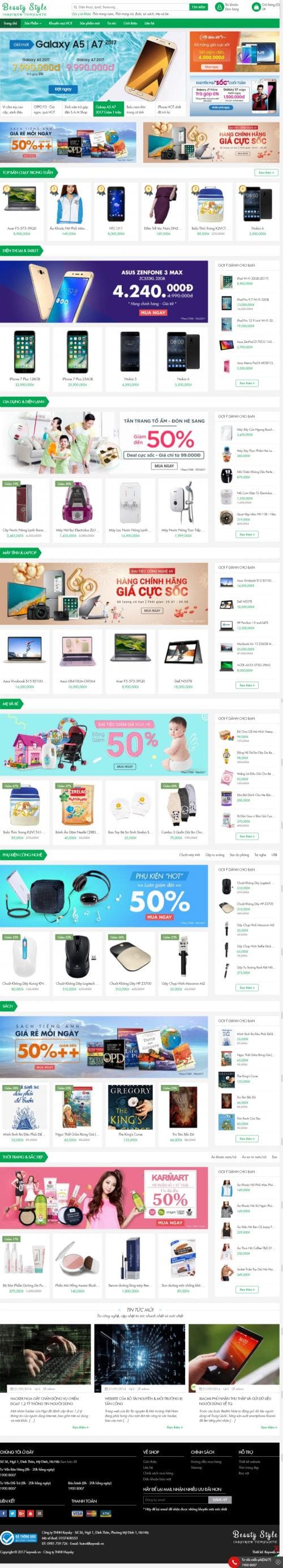 Thiết kế website bán điện thoại laptop