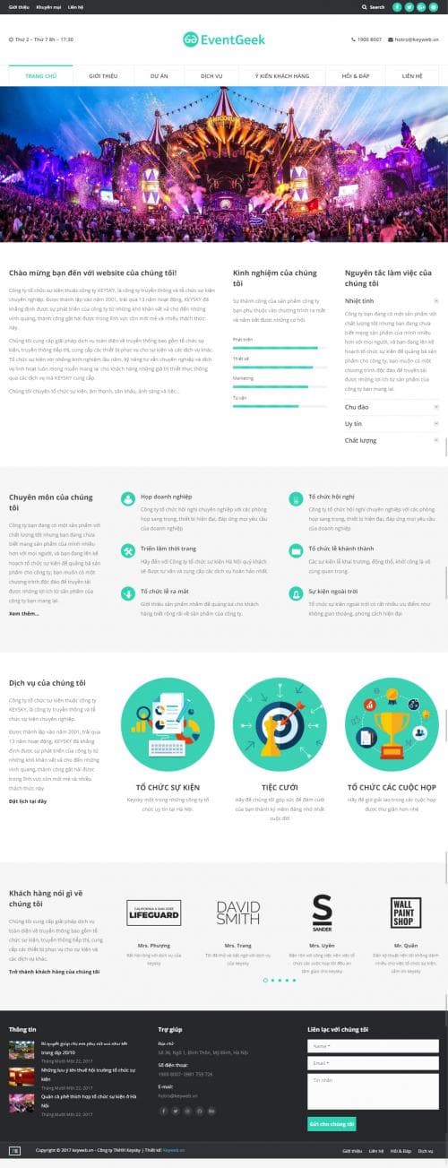 Thiết kế website dịch vụ sân khấu sự kiện