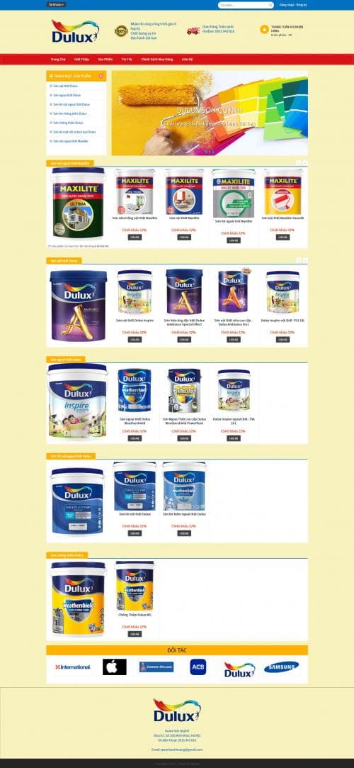 Thiết kế website bán sơn