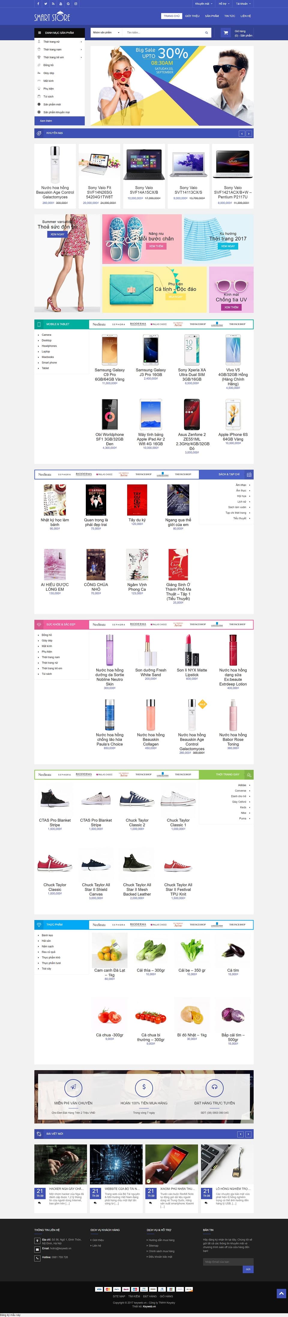 Mẫu website shop công nghệ Smart store