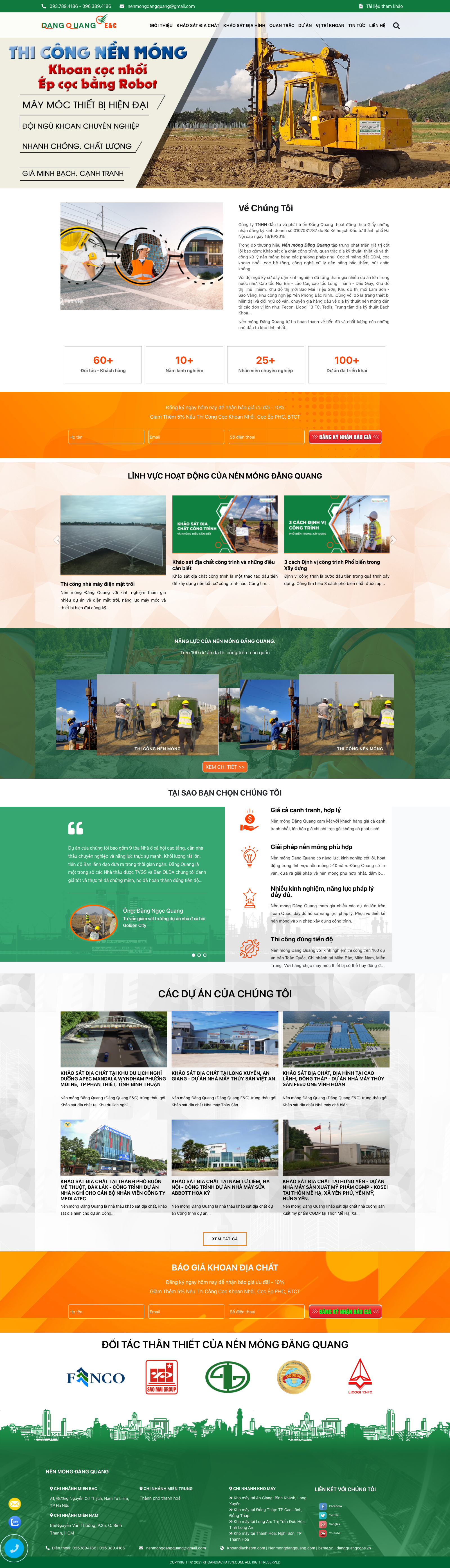 Mẫu website xây dựng công trình