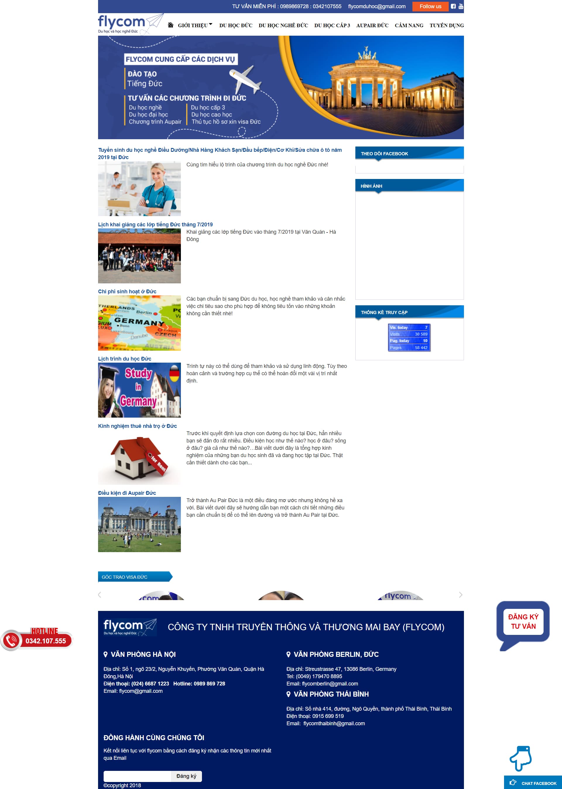 Mẫu website có sẵn - Du học, xuất khẩu lao động - Giá bán 500K